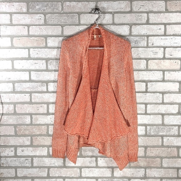 Anthropologie Moth Winnie Peach Open Front Cardigan Sweater Size S - Picture 3 of 9